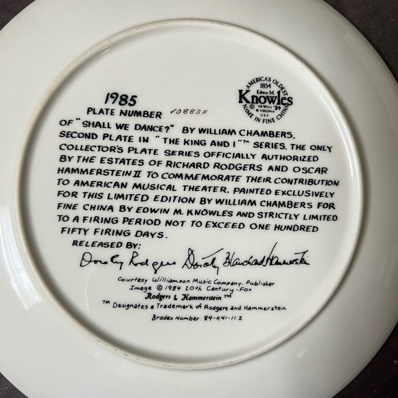3 for $8 Shall We Dance Plate “The King and I” collection - Picture 2 of 4